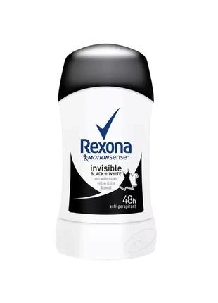 Дезодорант-антиперспірант стик rexona invisible black+white 40мл