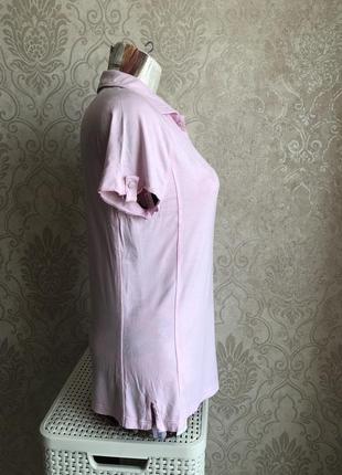 Красивая тонкая розовая футболка-поло fuda. р.s (хорошо садится на наш 44-46)2 фото