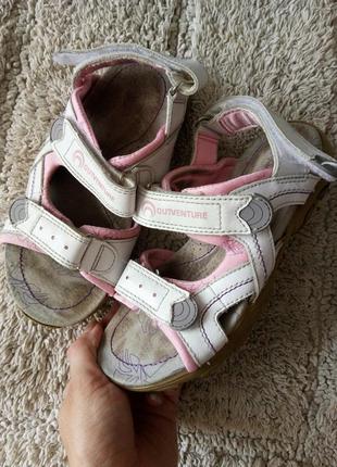 Белые розовые кожаные босоножки сандалии кожа липучки от dutventure1 фото