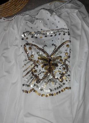 Блуза с вышивкой паетками и  бисером, monsoon, 11-12лет.4 фото