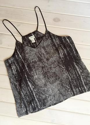 Снижка! фирменная легкая майка топ на тонких бретельках h&amp;m collection змеиный принт