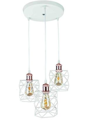 Люстры сетки в стиле лофт levistella 756pr105f-3 wh rg (300)
