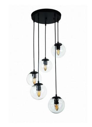 Люстра молекула в стилі лофт levistella 756pr150f-5 bk+cl (300)