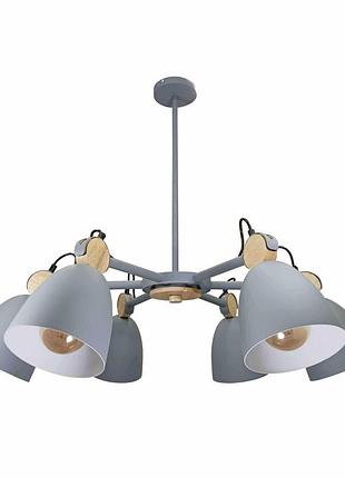 Люстра стельова з дерев'яними елементами levistella 752v27039-6 gray
