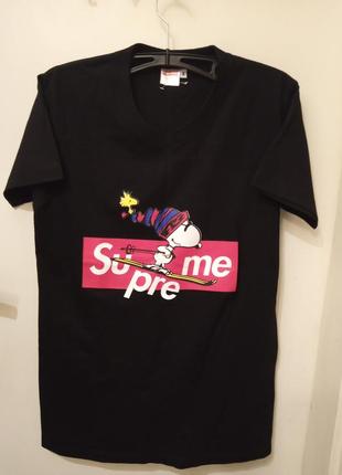 Мужская футболка supreme snoopy | футболка суприм снупи. размер: s.