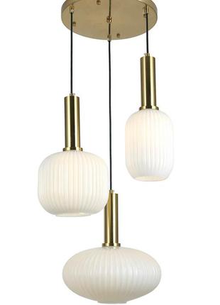 Люстра подвесная на кухню levistella 9163811-3 brz+wh