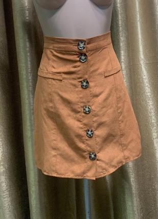 Трендовая юбка терракотового цвета primark размер l xl/ 144 фото