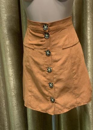 Трендовая юбка терракотового цвета primark размер l xl/ 141 фото