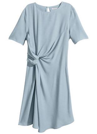 Плаття плаття середньої довжини з вузлом віскоза креп якісне порошно блакитне h&m