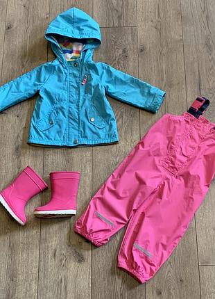 Курточка ветровка яркая дождевик грязепруф на  флисе carters (usa)