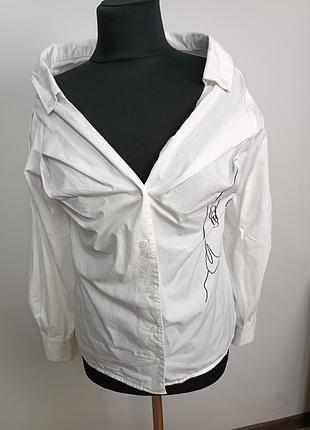 Котоновая рубашка h&amp;m
