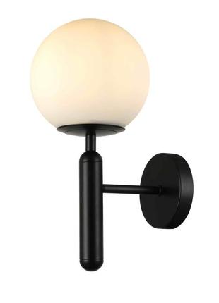 Настінний світильник бра зі скляним плафоном в стилі лофт levistella 916w41-1 bk+wh1 фото