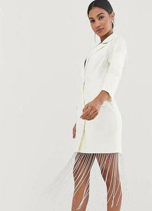 Платье  белое бахрома с бисера9 фото