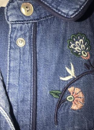 Sezane французская джинсовая рубашка на кнопках! р.-364 фото