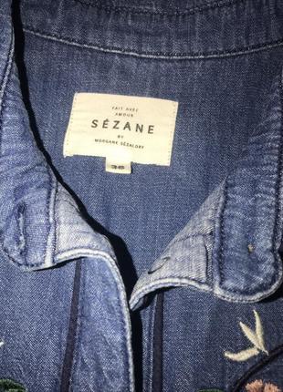 Sezane французская джинсовая рубашка на кнопках! р.-365 фото