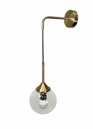 Бра настенный светильник со стеклянным плафоном шар levistella 752w4412-1 brz+cl