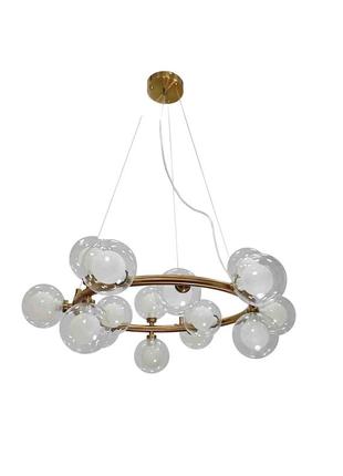 Люстра молекула кольцо с шарами levistella 761j2029-15 bk+clwh