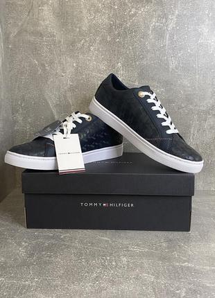 Женские сникеры tommy jacquard leather sneaker