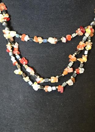 Ожерелье из самоцветов и гематита4 фото