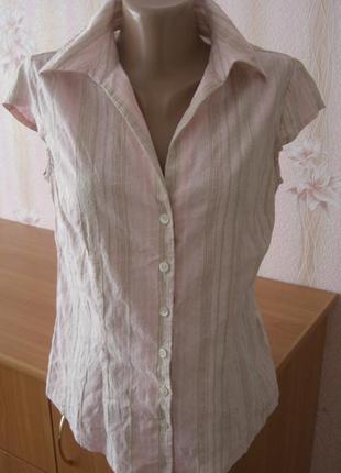 Женская летняя хлопковая блуза жатка marks&spencer, р.12 наш р.46
