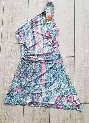 Секси платье туника на одно плечо