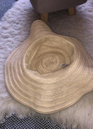 Плетёная панама шляпа пляжная с полями соломенная солома рафия рафія солом’яна капелюх4 фото