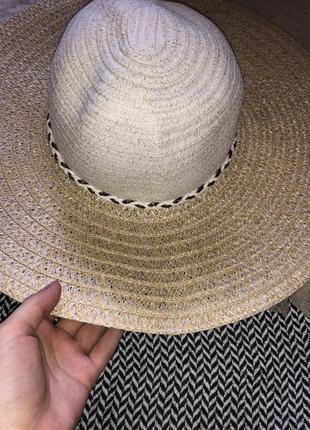 Шляпа с полями плетеная рафия солома соломенная солом’яний капелюх рафія2 фото