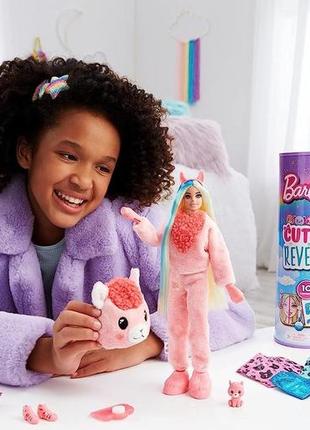 Кукла barbie лама, барби зимний блеск, barbie doll cutie reveal llama plush, с аксессуарами5 фото