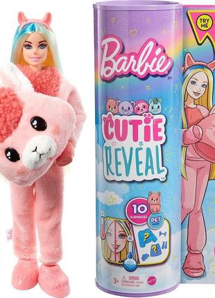 Кукла barbie лама, барби зимний блеск, barbie doll cutie reveal llama plush, с аксессуарами1 фото