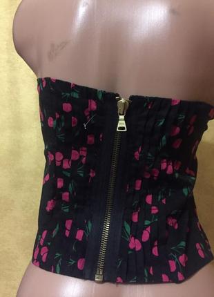 Милый топ с открытыми плачами без бретелей /майка/ корсет