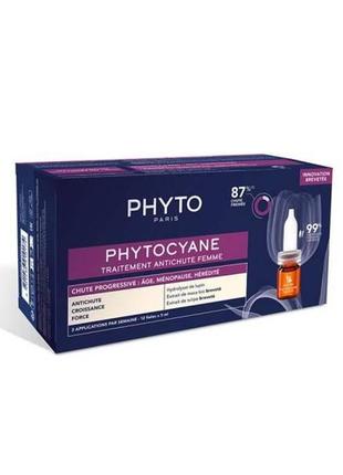 Фіто фітоціан засіб від випадіння волосся прогресив phyto phytocyane progressive treatment 12x5 мл