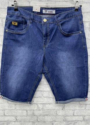 Мужские синие джинсовые шорты в большом размере