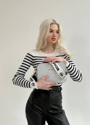 Сумка кросс боді біла michael kors8 фото