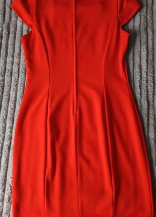 H&amp;m ярко-красное приталенное платье м8 фото