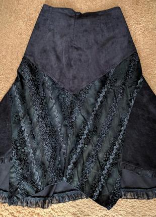 Вельветовая юбка трапеция асиметричного кроя1 фото