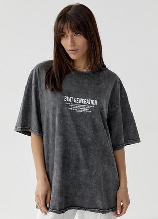 Футболка в технике тай-дай с принтом smile