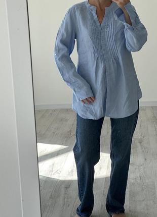 Бубашка блуза сорочка лляна льняна льон zara mango 🥭8 фото