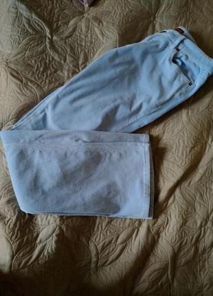Небесно голубые вильветовые брюки клеш 10 р denim