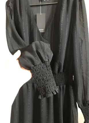 Шифоновое платье черного цвета в полоску фирмы reserved2 фото