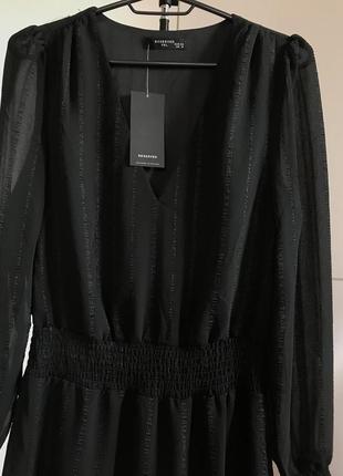 Шифоновое платье черного цвета в полоску фирмы reserved5 фото