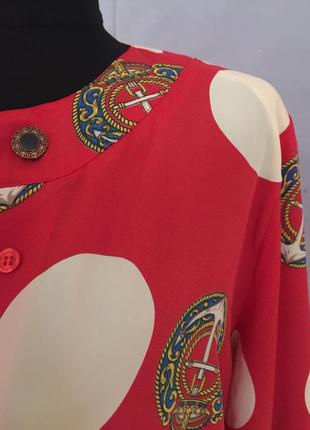 Красная блузка морской принт винтажная рубашка6 фото