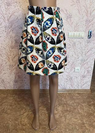 Шикарная юбка с цветочным принтом1 фото