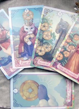 Гадальные карты таро кошек cat tarot таро с котиками котами размер стандартный9 фото