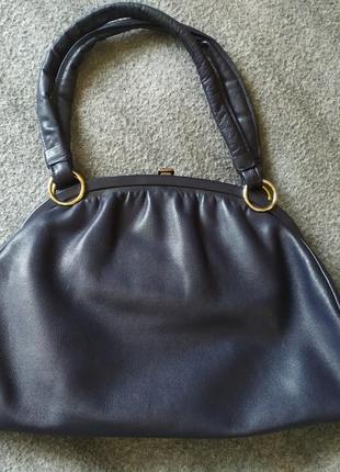 Винтажная кожаная сумочка на застежке