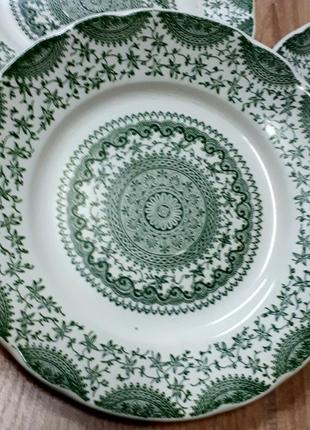 Тарелка керамика ironstone tableware underglaze зеленые