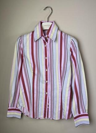 Etro вінтаж сорочка рубашка мультиколор в смужку бавовна котон пейслі