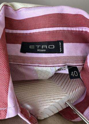 Etro винтаж рубашка мультиколор в полоску хлопок котон пейсли5 фото