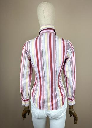 Etro винтаж рубашка мультиколор в полоску хлопок котон пейсли4 фото