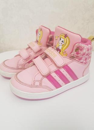 Хайтопи 25 розмір adidas princess 16см, ботинки,хайтопы,кеды, черевики, сникерсы для дівчинки оригінал рожеві демисезонні