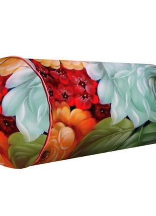 Подушка валик цветы 42x18 см (pv_nw012)